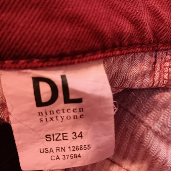 DL1961 Nick Classic Slim Denim Pants - Red - 34 x 32 - Picture 5 of 6